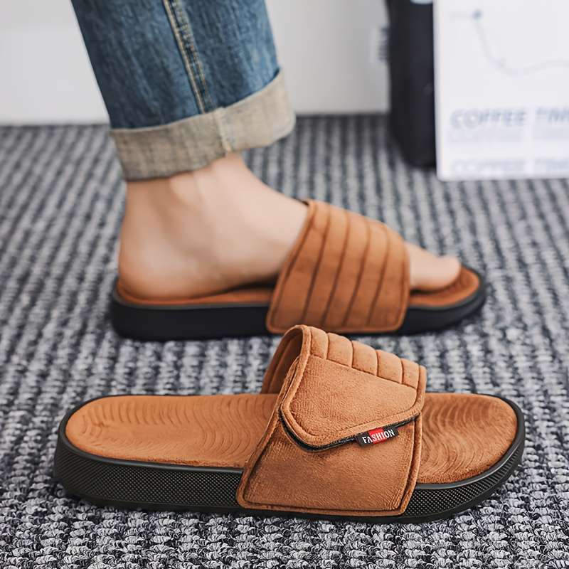 Men Slippers Summer Style Black Size Uk 7