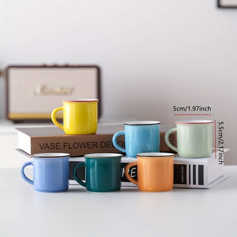 Water Cup Items 6 Piece Mixed Color Coffee Cup  Medium Size