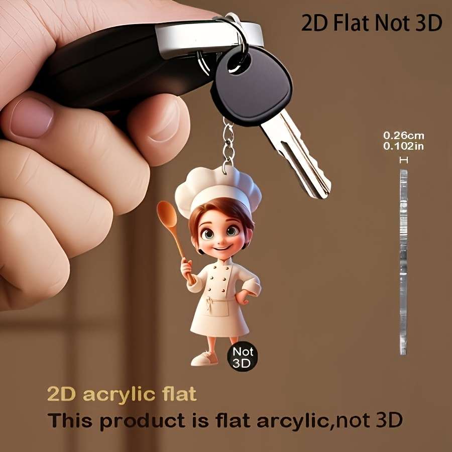 Keychain Ornament Style Lovely Chef