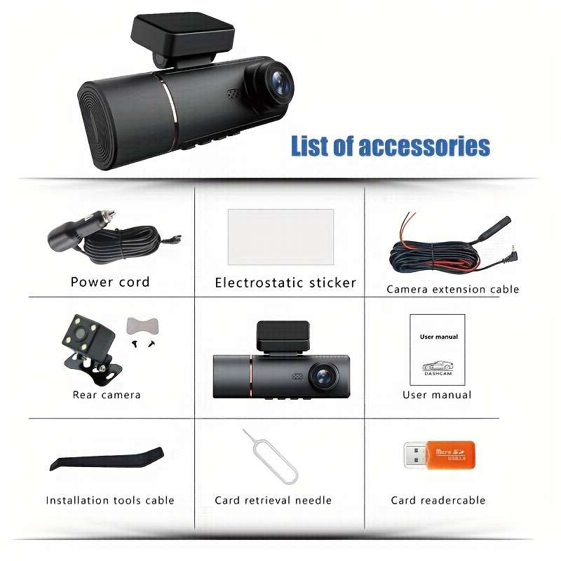 Dashcam Items 3 Cameras  Front Inside And Behind The Car