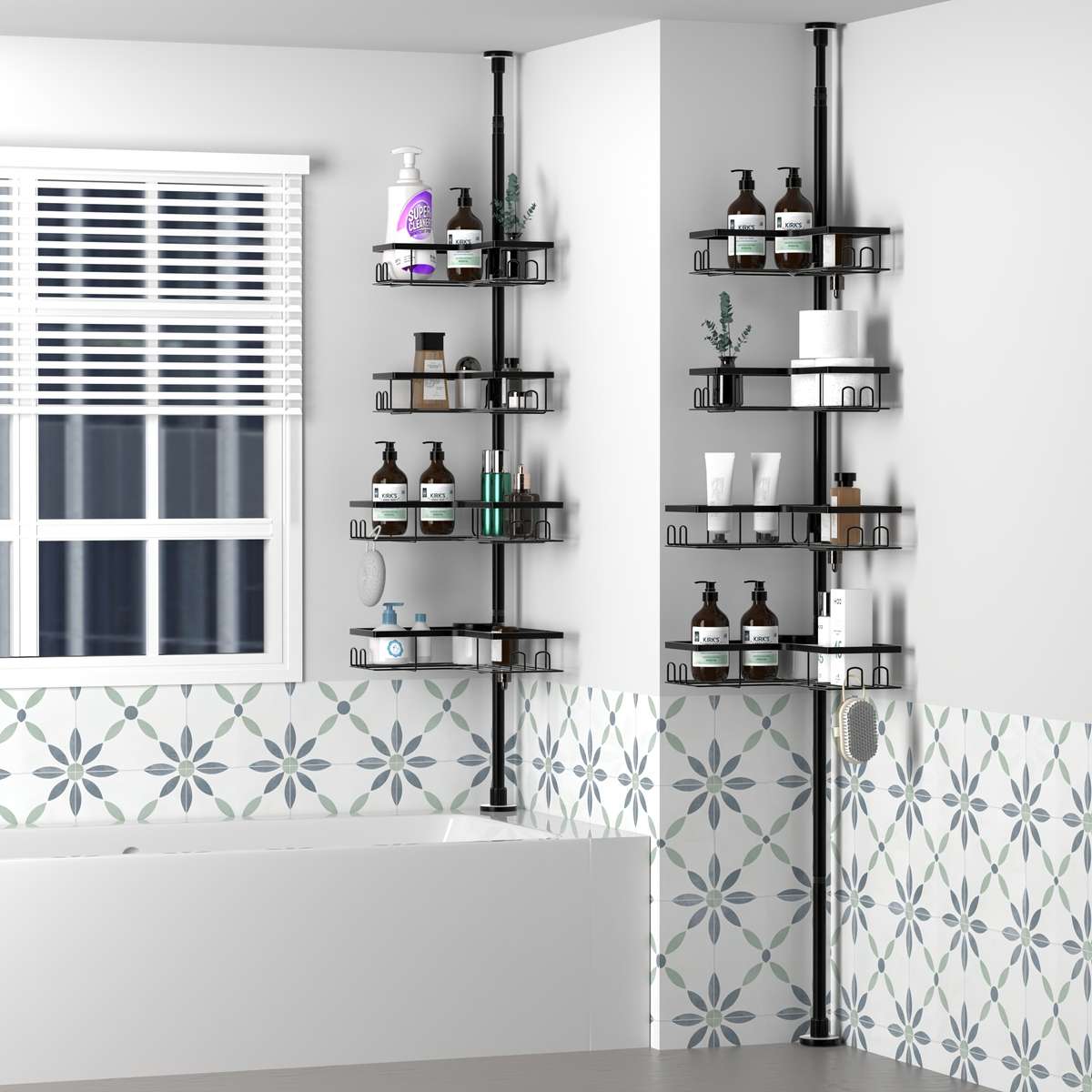 Bathroom Storage Rack Color Floortoceiling Bathroom Shelf
