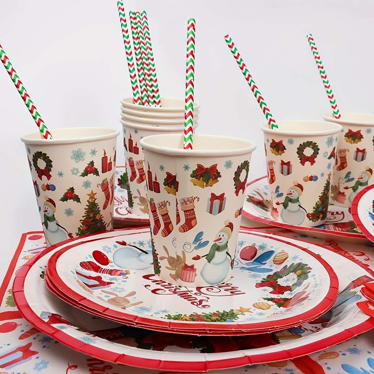Christmas Tablecloth Color Red Christmas Tableclothx1Pcs
