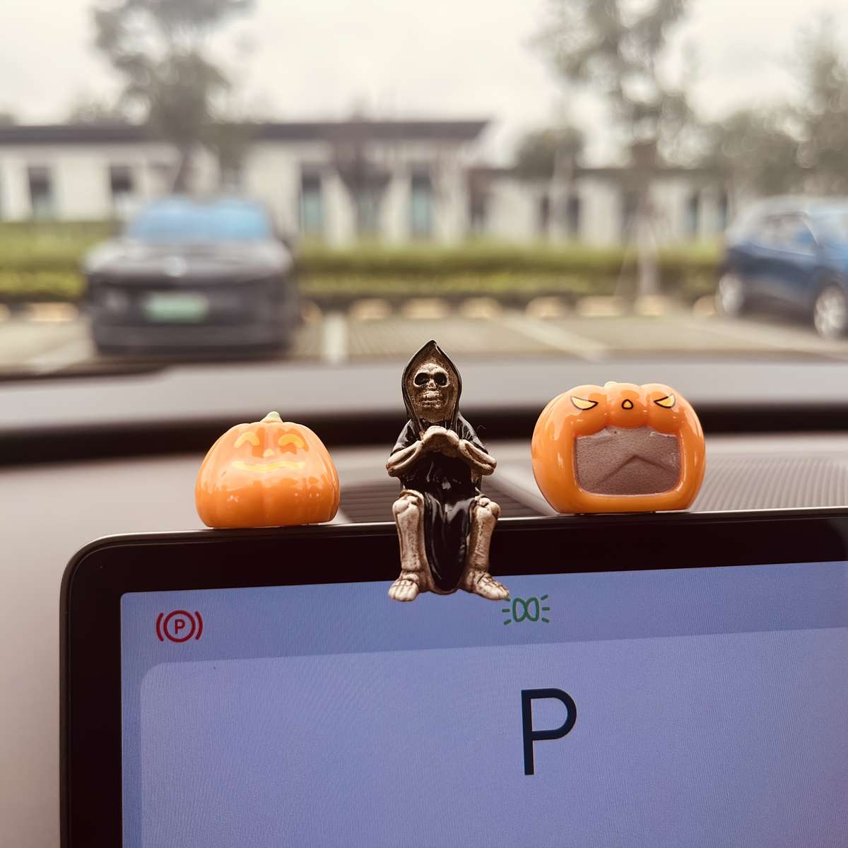 Car Interior Decor Style Skull Black Pumpkin