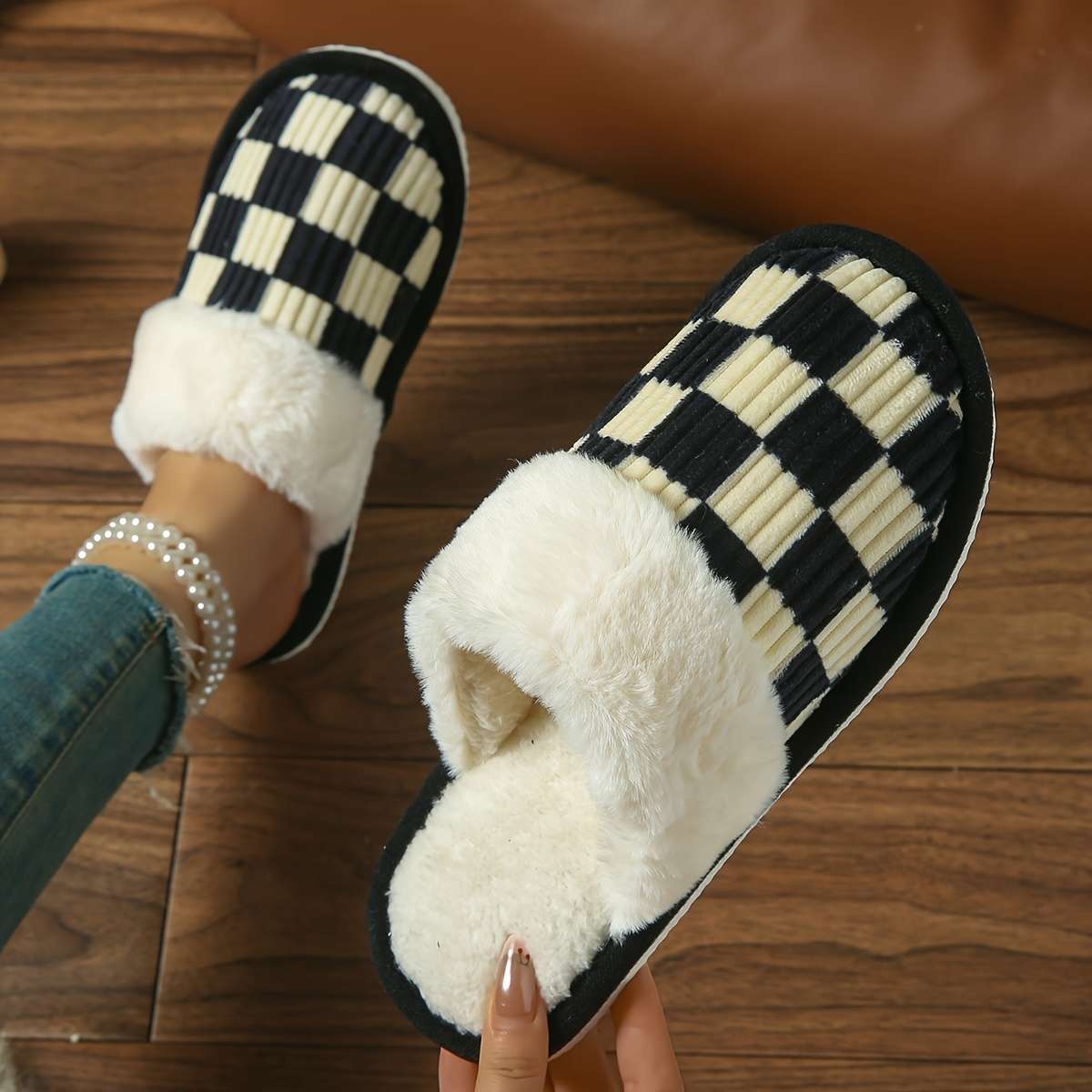 Cotton Slippers Color Grey Sizeuk 6.5-7