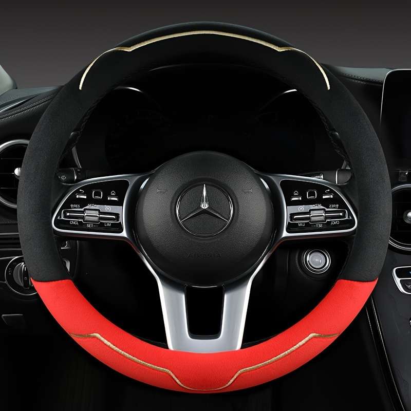 Car Steering Wheel Cover Black Pink