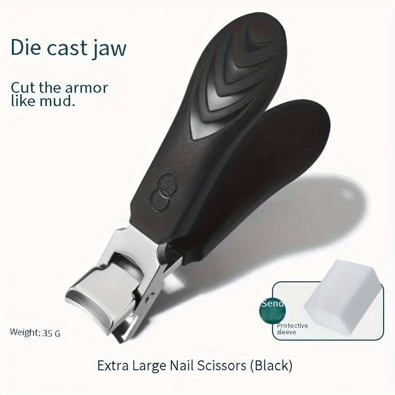 1pc Heavy-Duty Nail Clippers 12mm Opening Splash-Proof Thick Nail Trimmers Durable Die-Cast