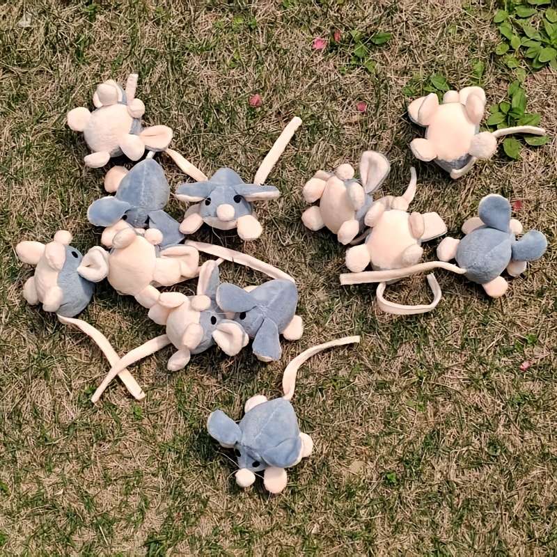 Plush Toyss Quantity 6pcs Gray Big Eared Mouse