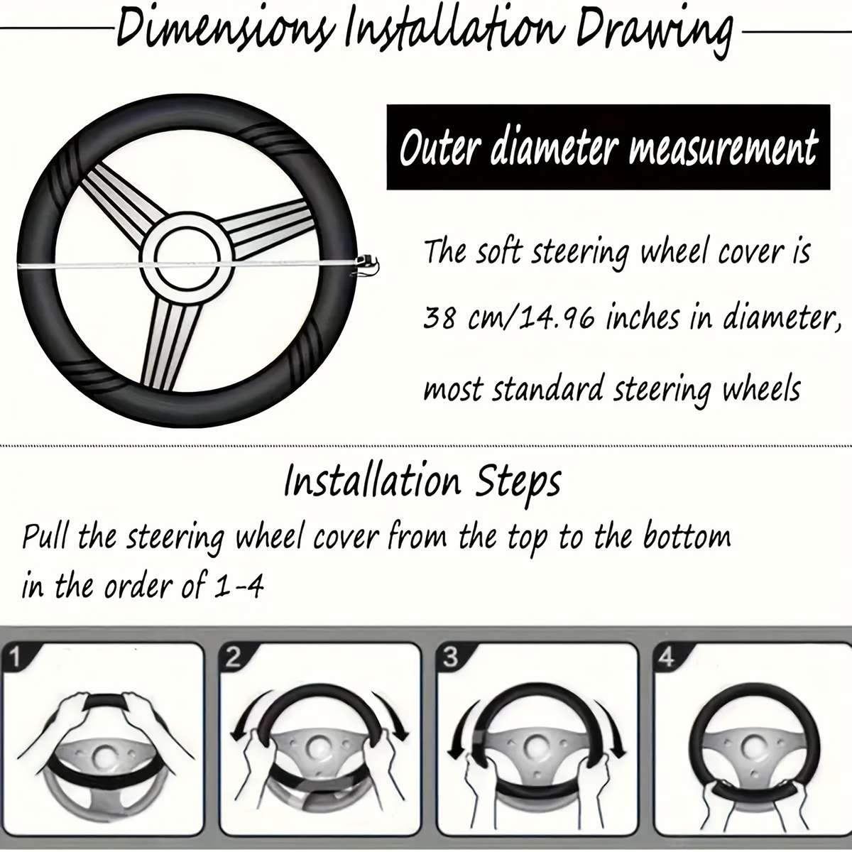 Car Steering Wheel Cover Cute Dogs