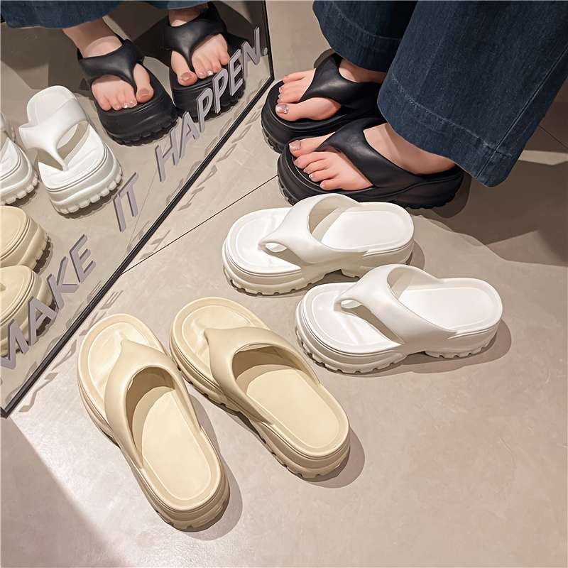 Ladies Summer Flip Flops White Uk 6.5-7