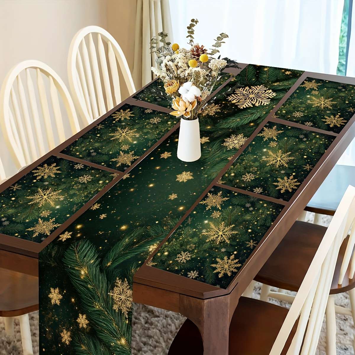 Christmas Tablecloth Size 183X33Cm Table Runner Quantity 1 Table Runner Add  6 Placemats