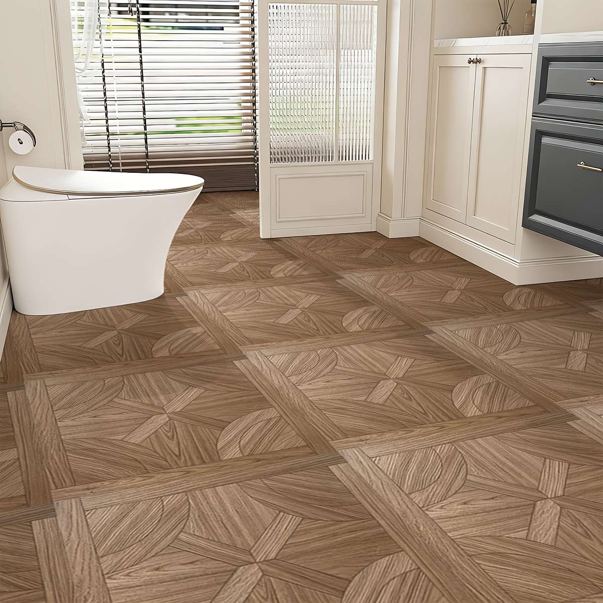 Self Adhesive Floor Stickers 40*120Cm 15.74*47.24Inch 2D Wood Grain