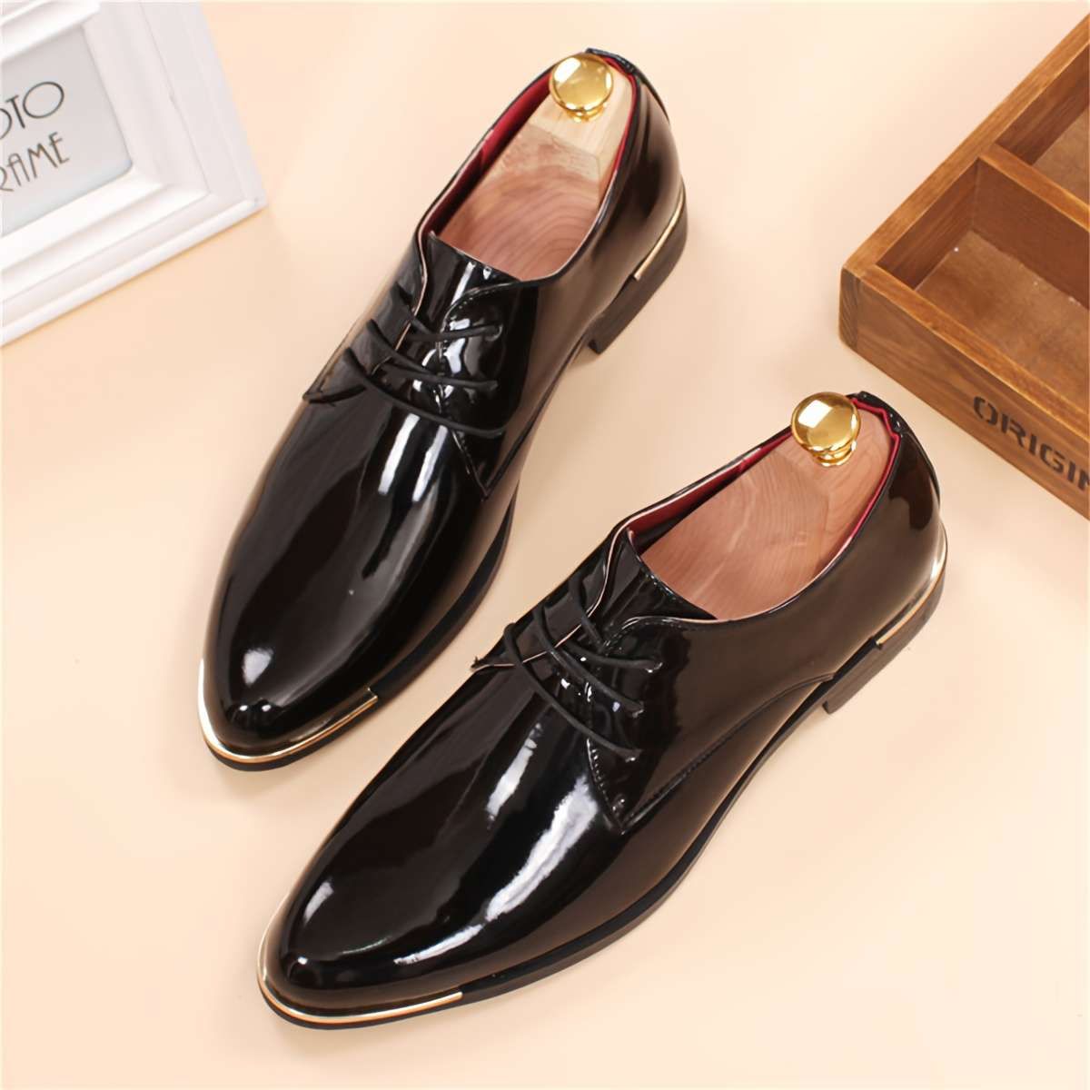 Mens Leather Shoes Color Black Sizeuk 7