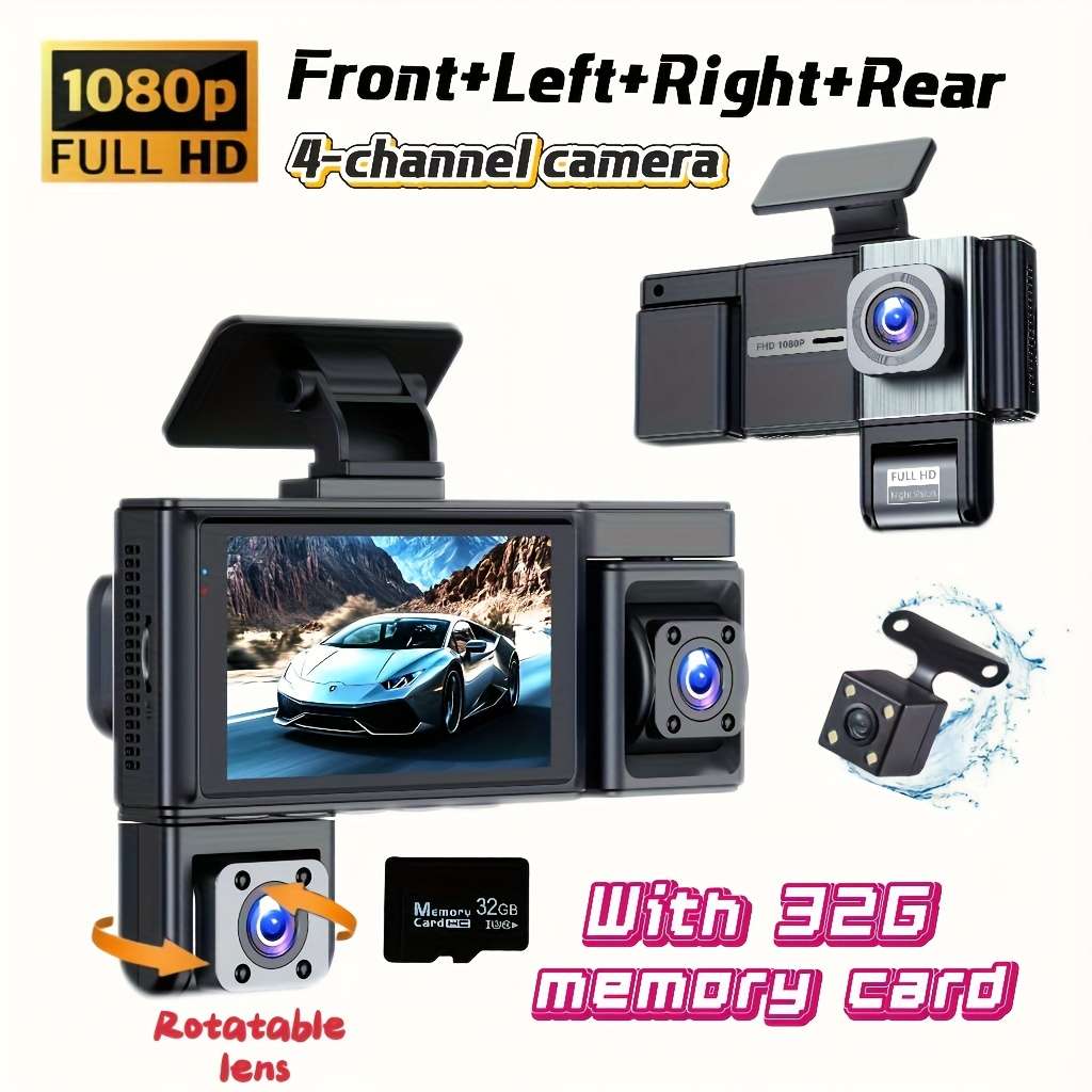 Dashcam Model 4 Cameras  Front Rear Left And Right  With A 32Gb Memory Card Included