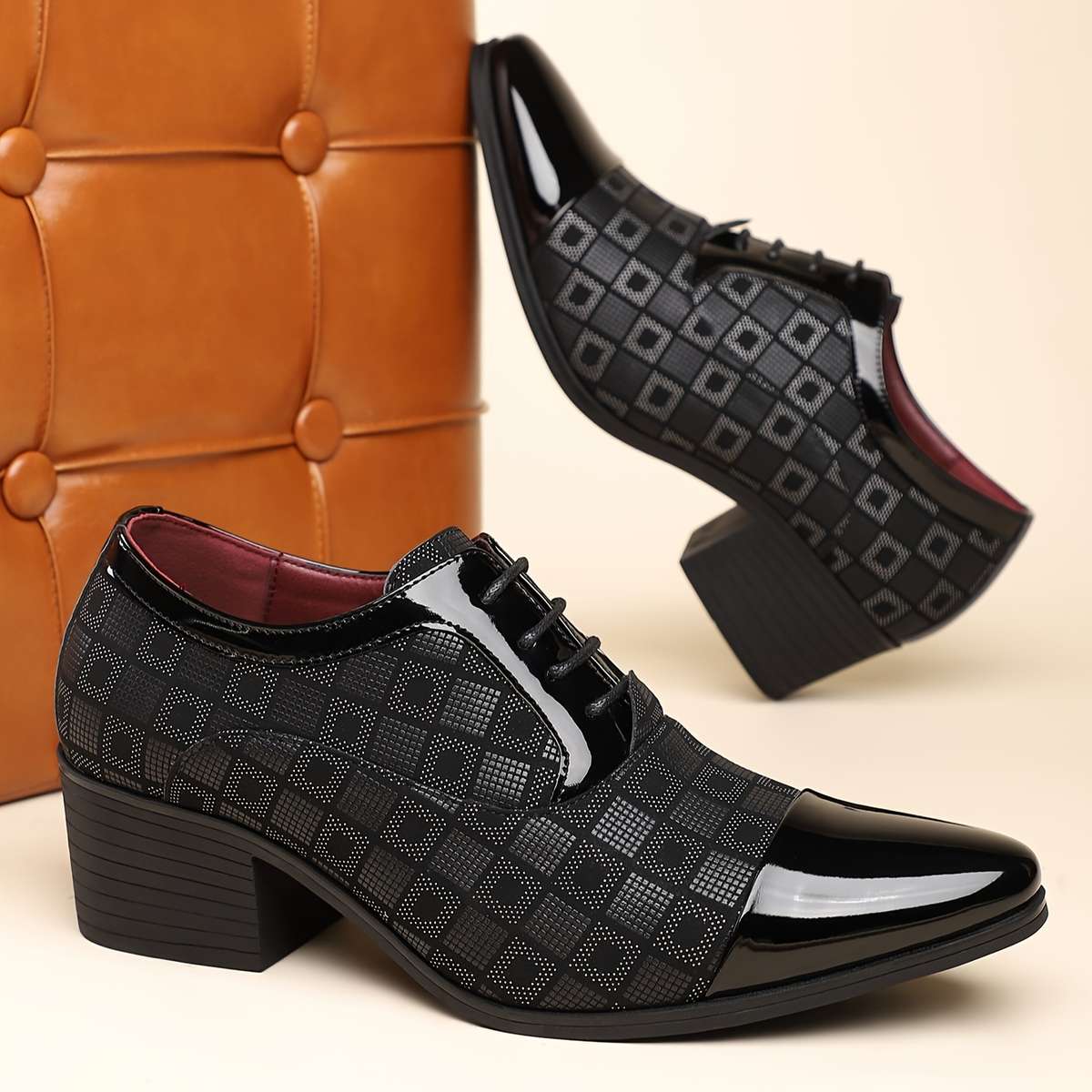 Mens Leather Shoes Color Black Sizeuk 7
