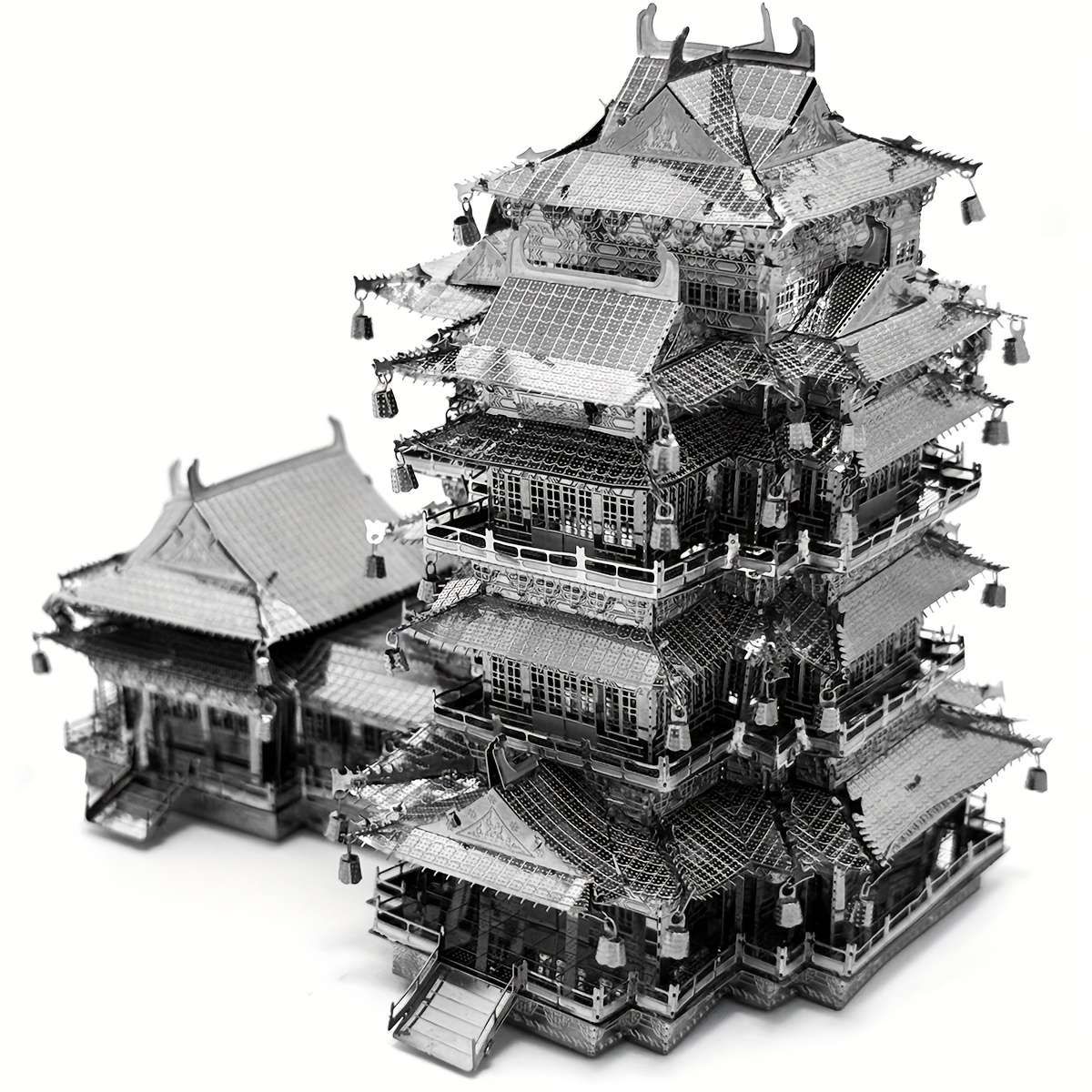 Building Toy Architectural Model Toy Set Color Silvery Yuejiang Tower
