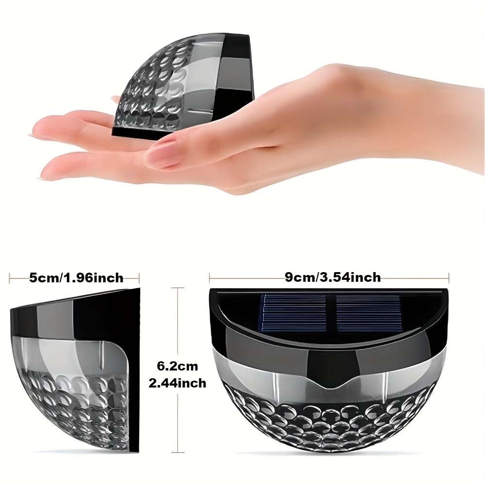 Black Shell Warm Light 4 pcs Outdoor Solar Light