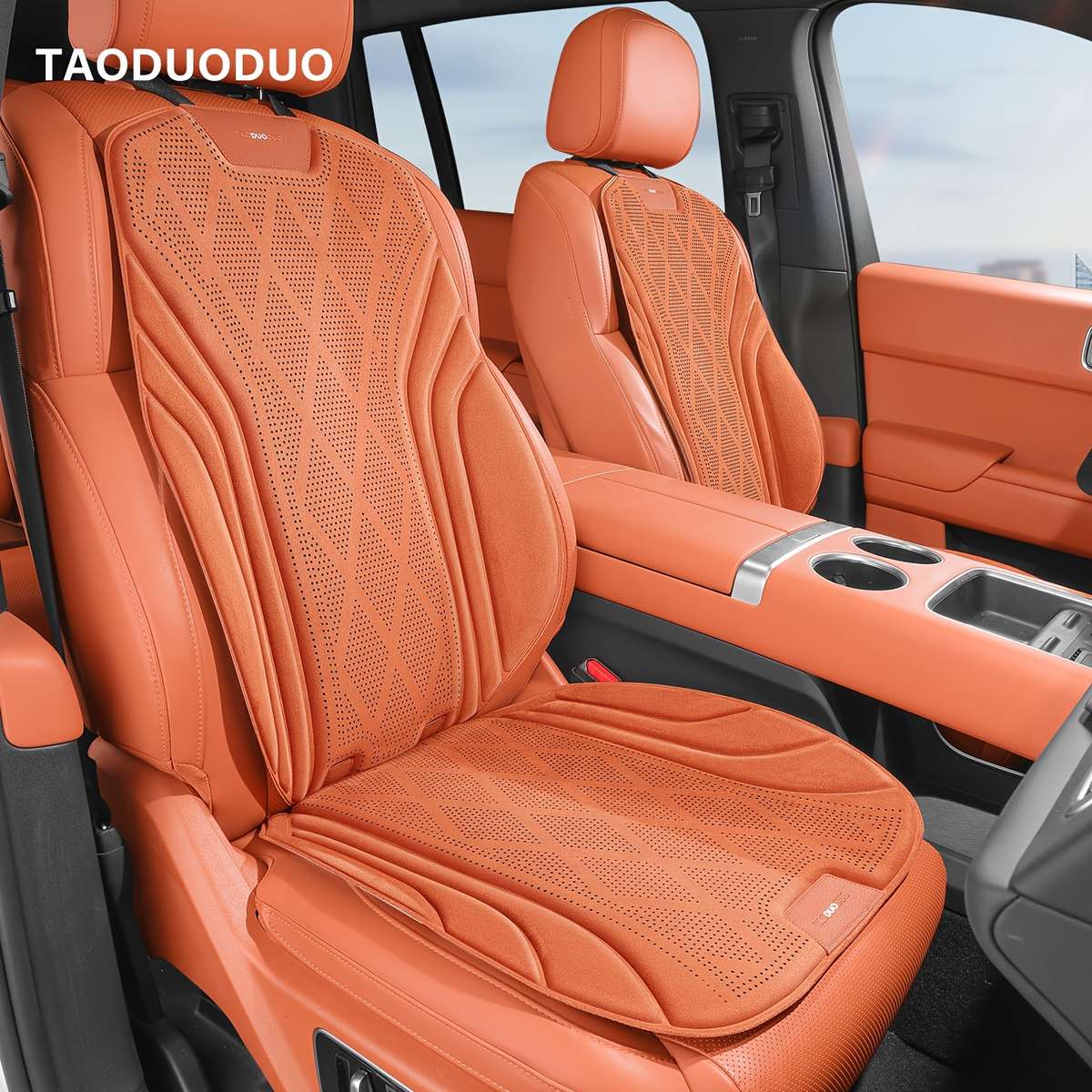 Car Seat Cushion Orange Items Single Seat 2Pcs