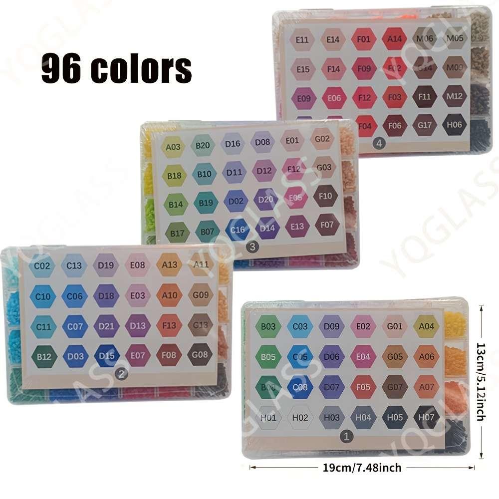 Perler Bead Set 96 Color Bean Paste 48000 Pieces