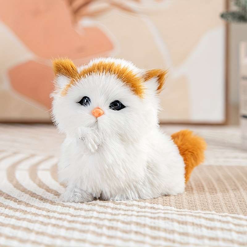 Plush Toyss color White Cat size Pet Companion