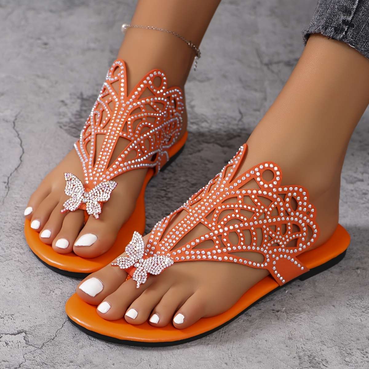 Ladies Summer Flip Flops Red Uk 7.5