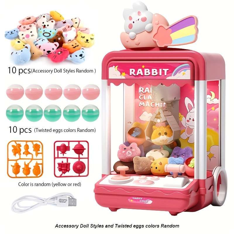 Childrens Toys Style Rainbow Rabbit10 Gashapon Balls  10 Random Dolls