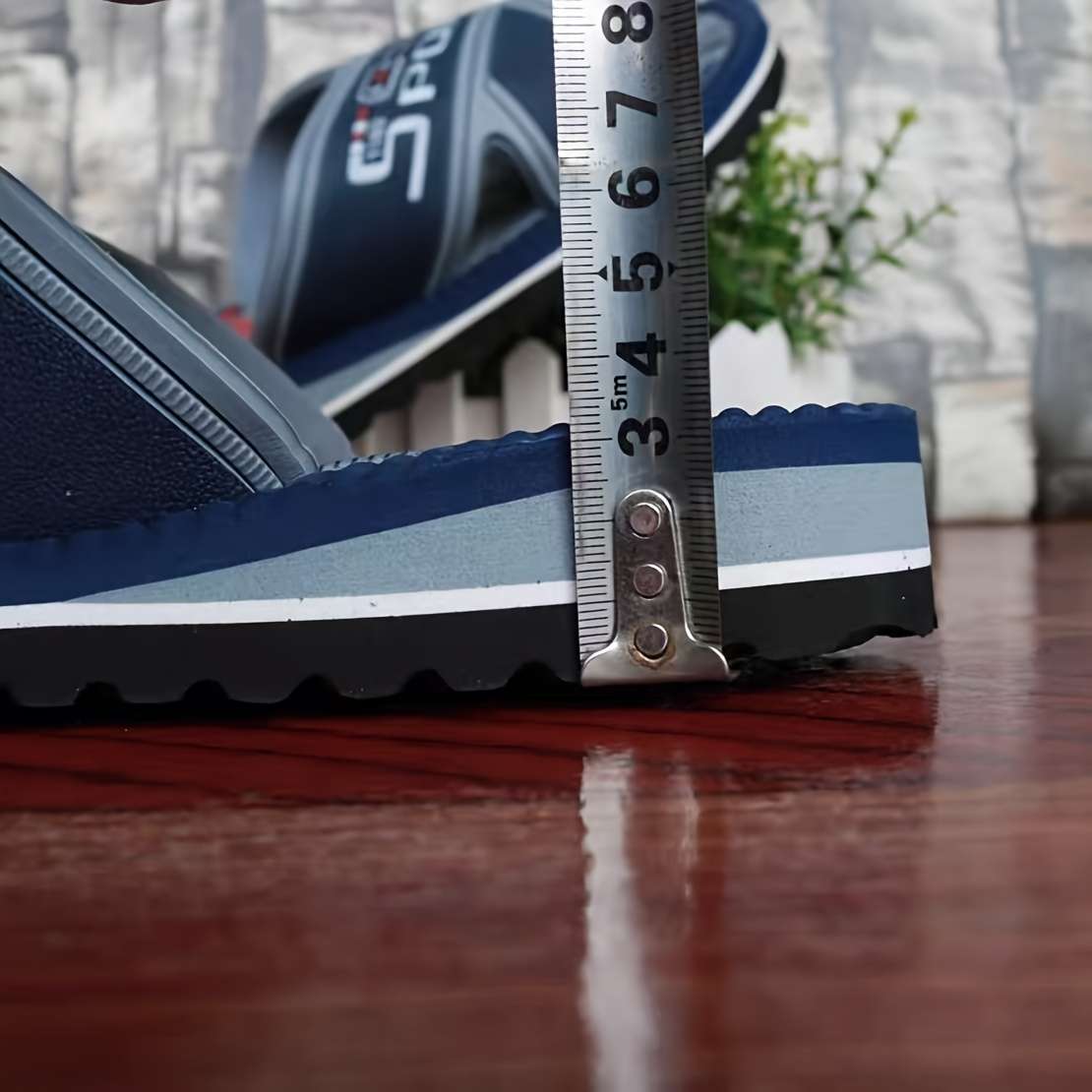 Men Slippers Summer Style Blue Size Uk 7