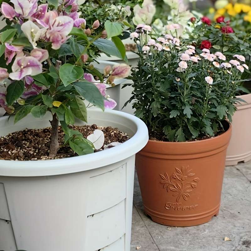 Flowerpot Color Pottery White Quantity6Pcs