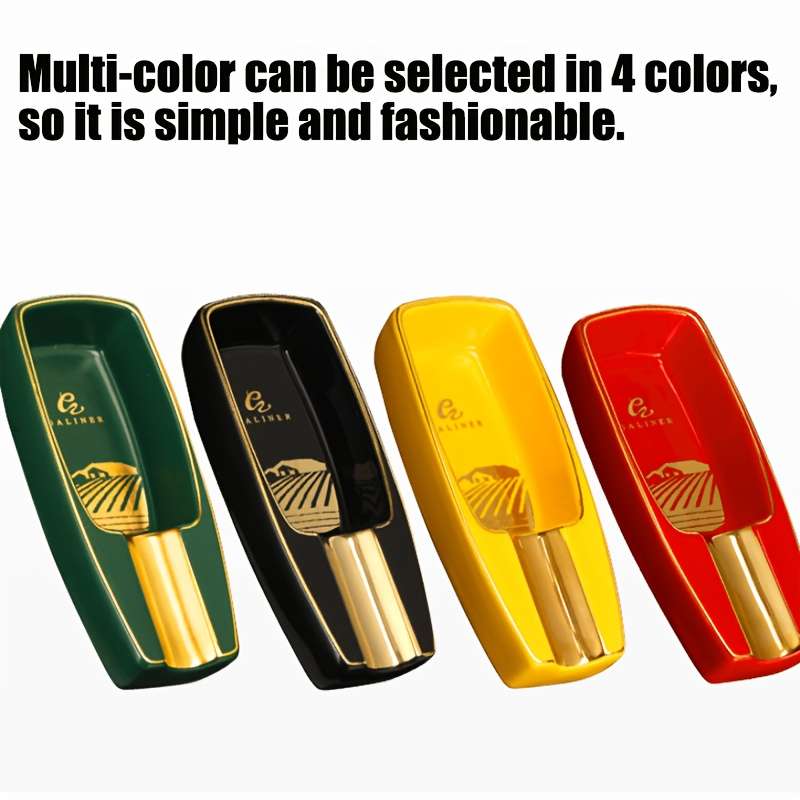 Creative Cigar Ashtray Portable Large Mouth Single Cigar Ceramic Multi Black