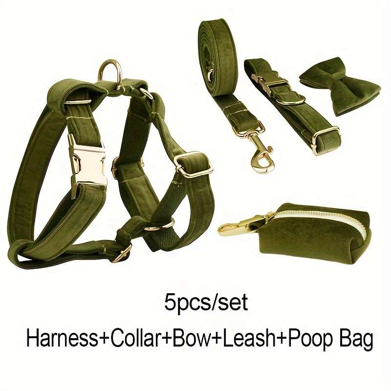 Dog Leash Color Army Green 5Pcs Size M