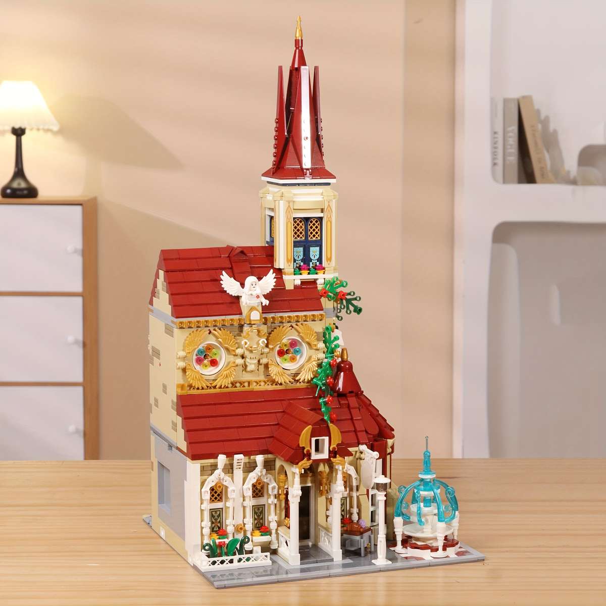 Building Toy Architectural Model Toy Set Style 33203 Rose Red Monastery  2960Pcs