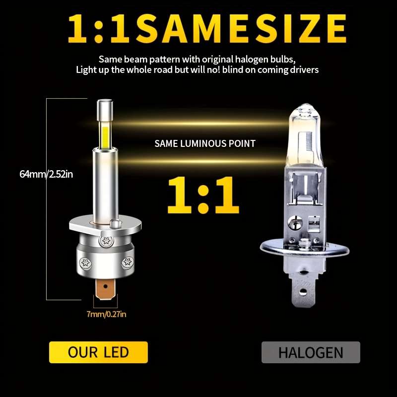 Car Lights Color 2Pcs H1 White