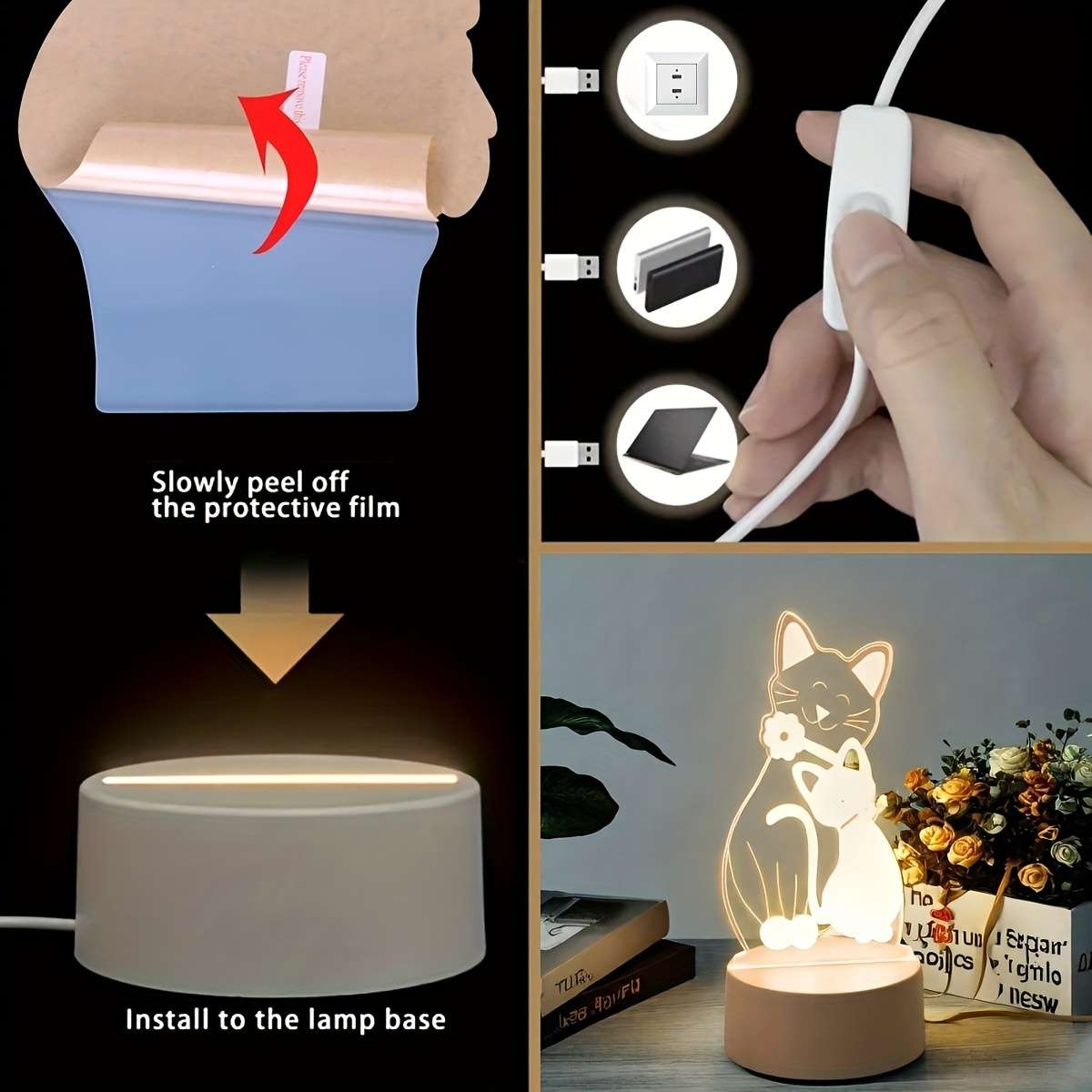 Desk Lamp Items 3D Night Light