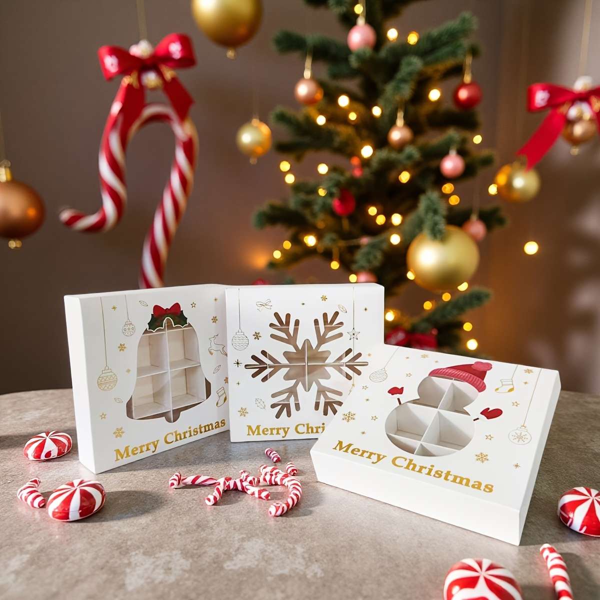 Christmas Gift Boxes Model Snowman 4Pcs Items Christmas Gift Box