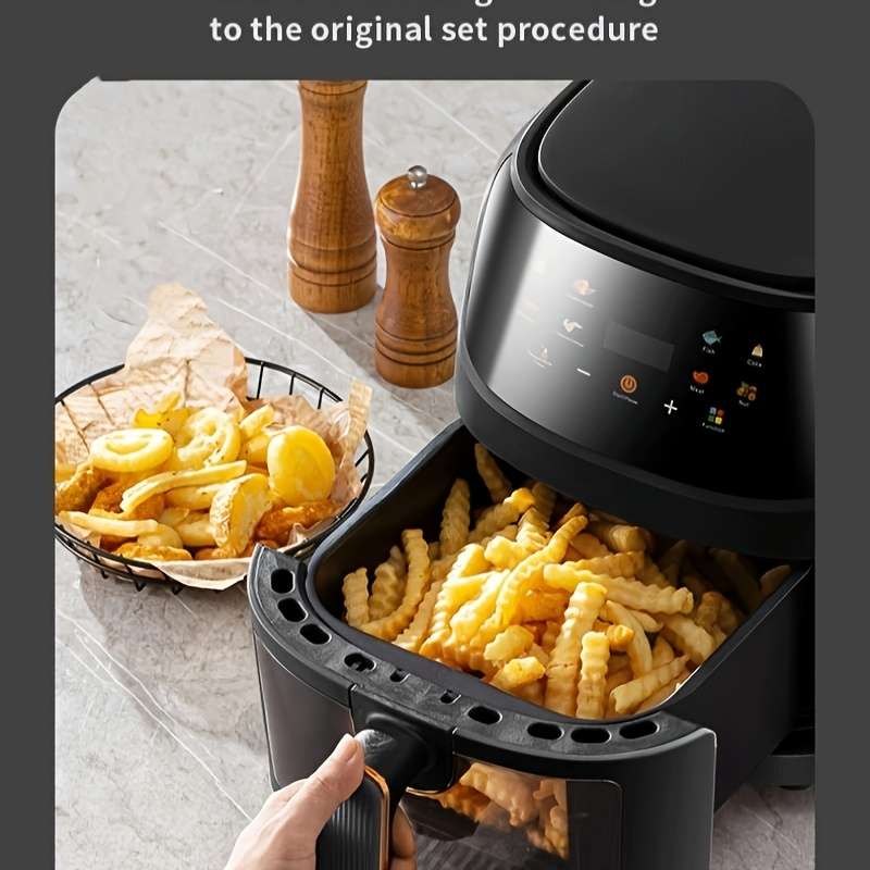 6L Large Capacity Air Fryer With Colorful Touchscreen Smart