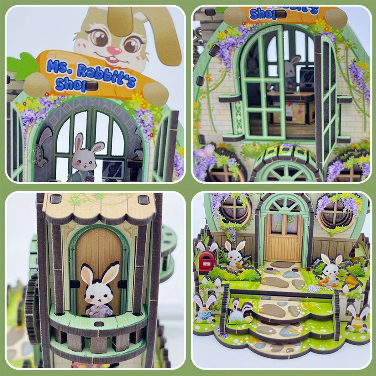 3D Building Model Puzzle Set Style Bunny Egg House