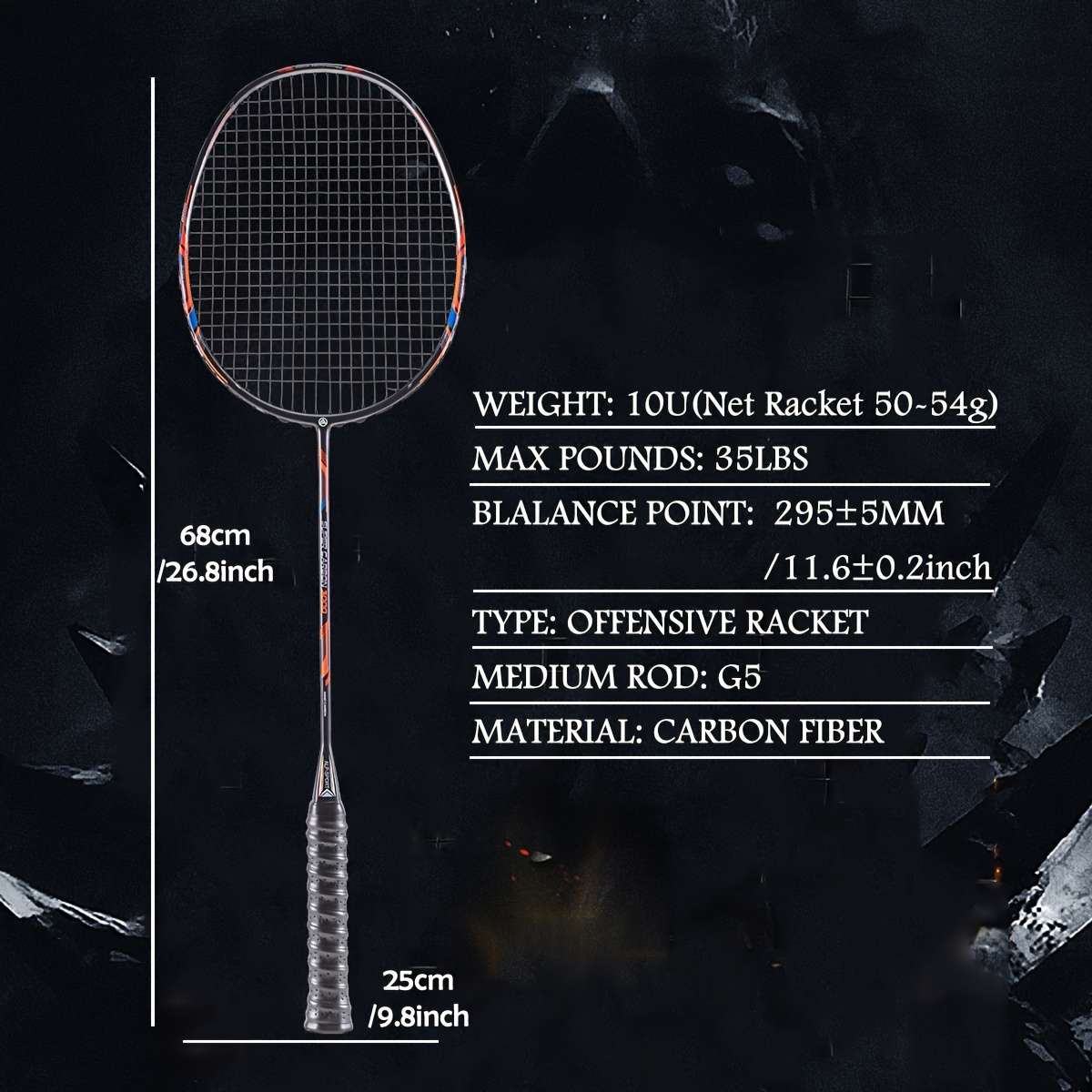 Badminton Racket Color Red 2Pcsfree Bag