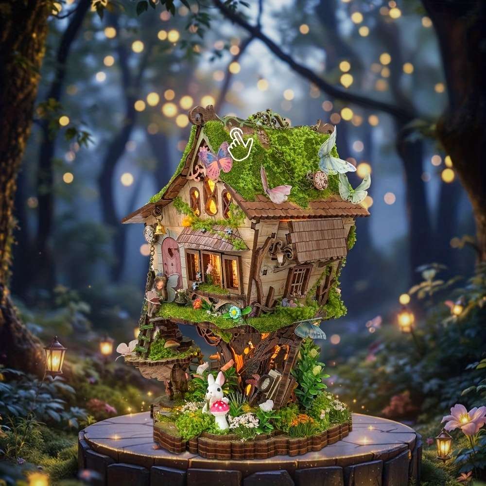3D Wooden Treehouse Dollhouse Kit