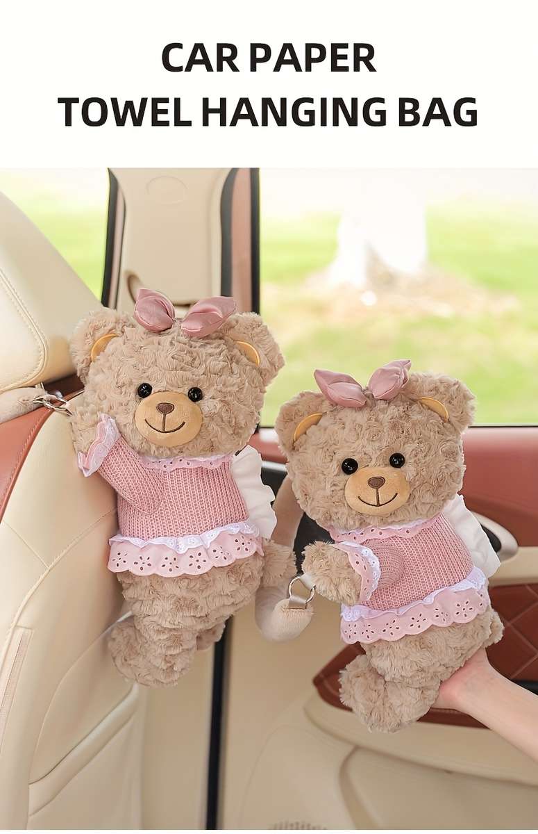 Car Tissue Box Color Pink Bear Items Tissue Box