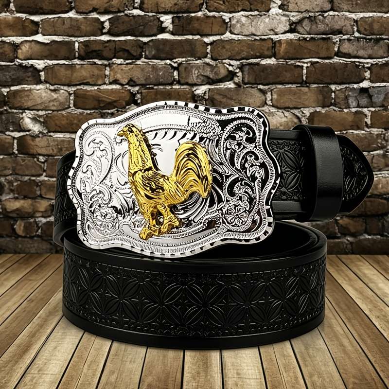 Belt Color Rooster Buckle  Houndstooth Size 105 108Cm 41.34 42.52In