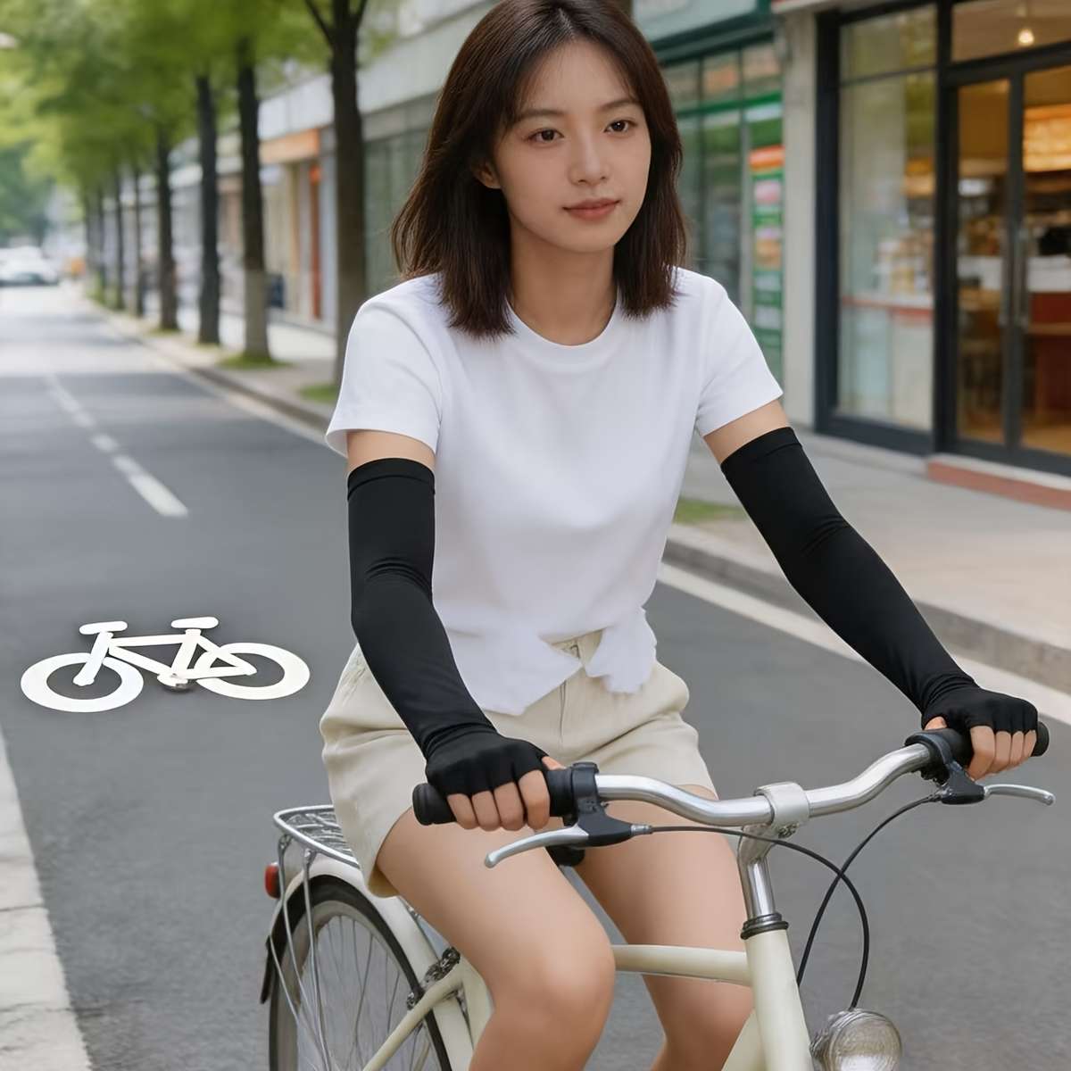 Sunscreen Sleeves Color White 2Pcs