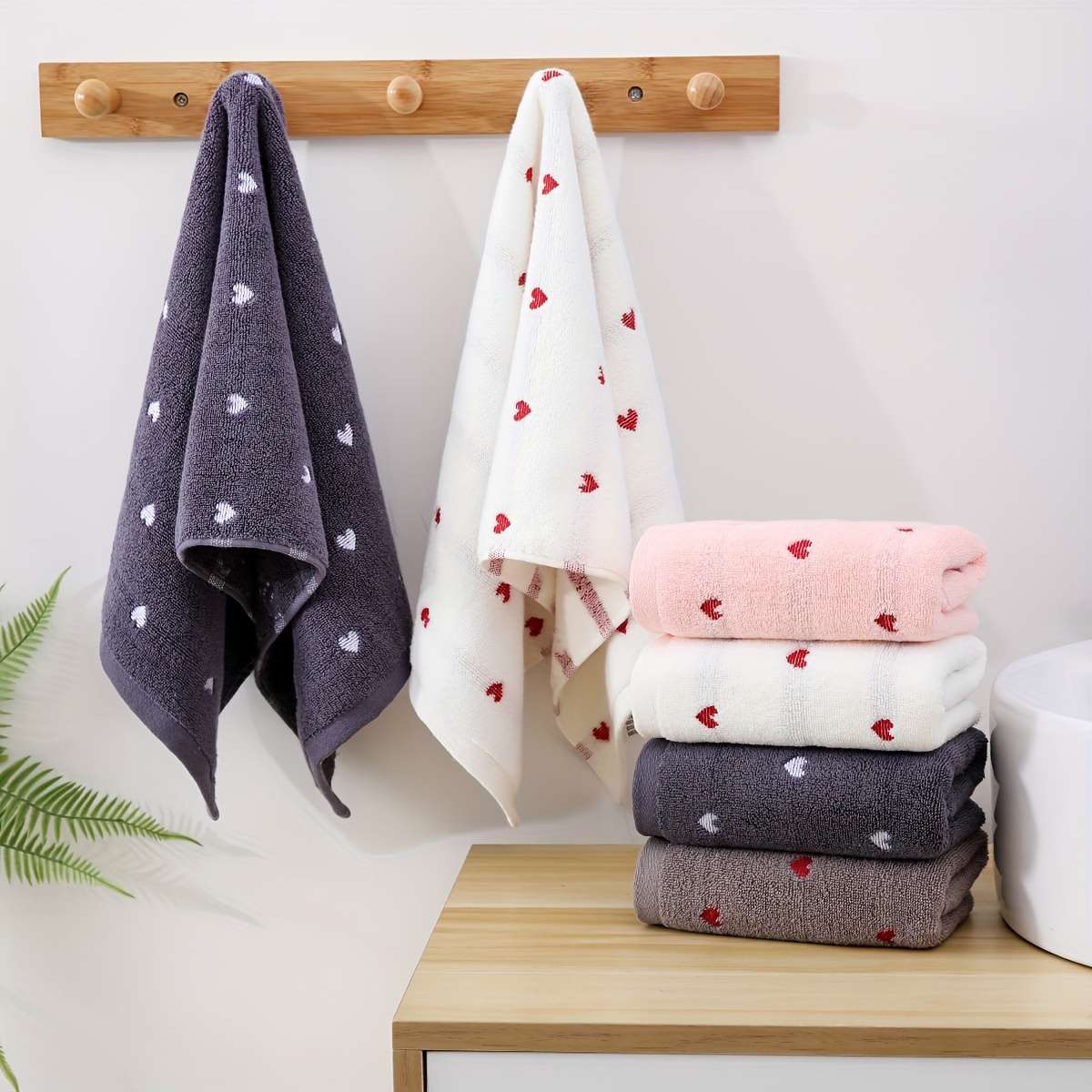 Towel Color 2Pcs Coffee  White