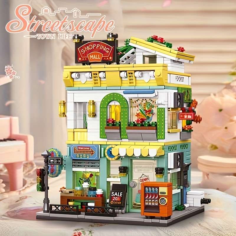 Building Toy Architectural Model Toy Set Color Shopping Supermarket No Box