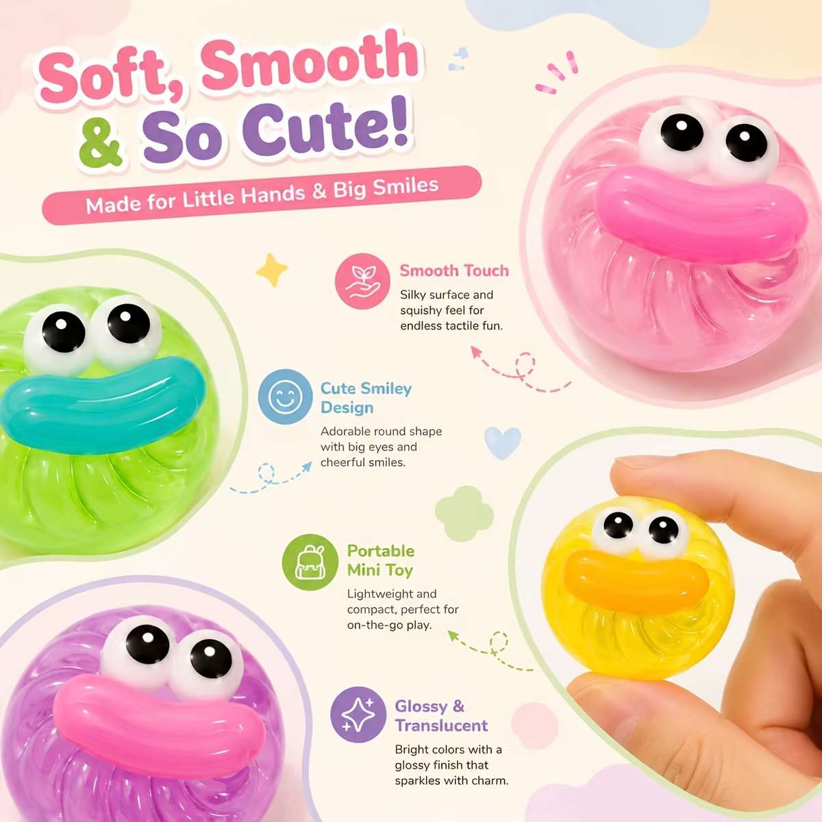 Squeezable Toys Color Random Color Quantity 2Pcs