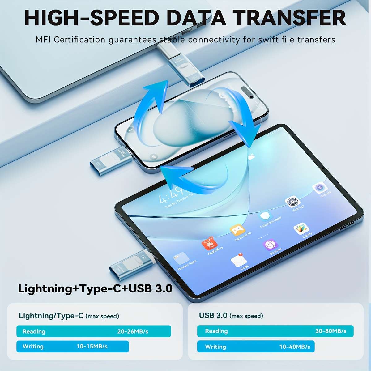 Usb Flash Drive Color Blue Storage 512Gb