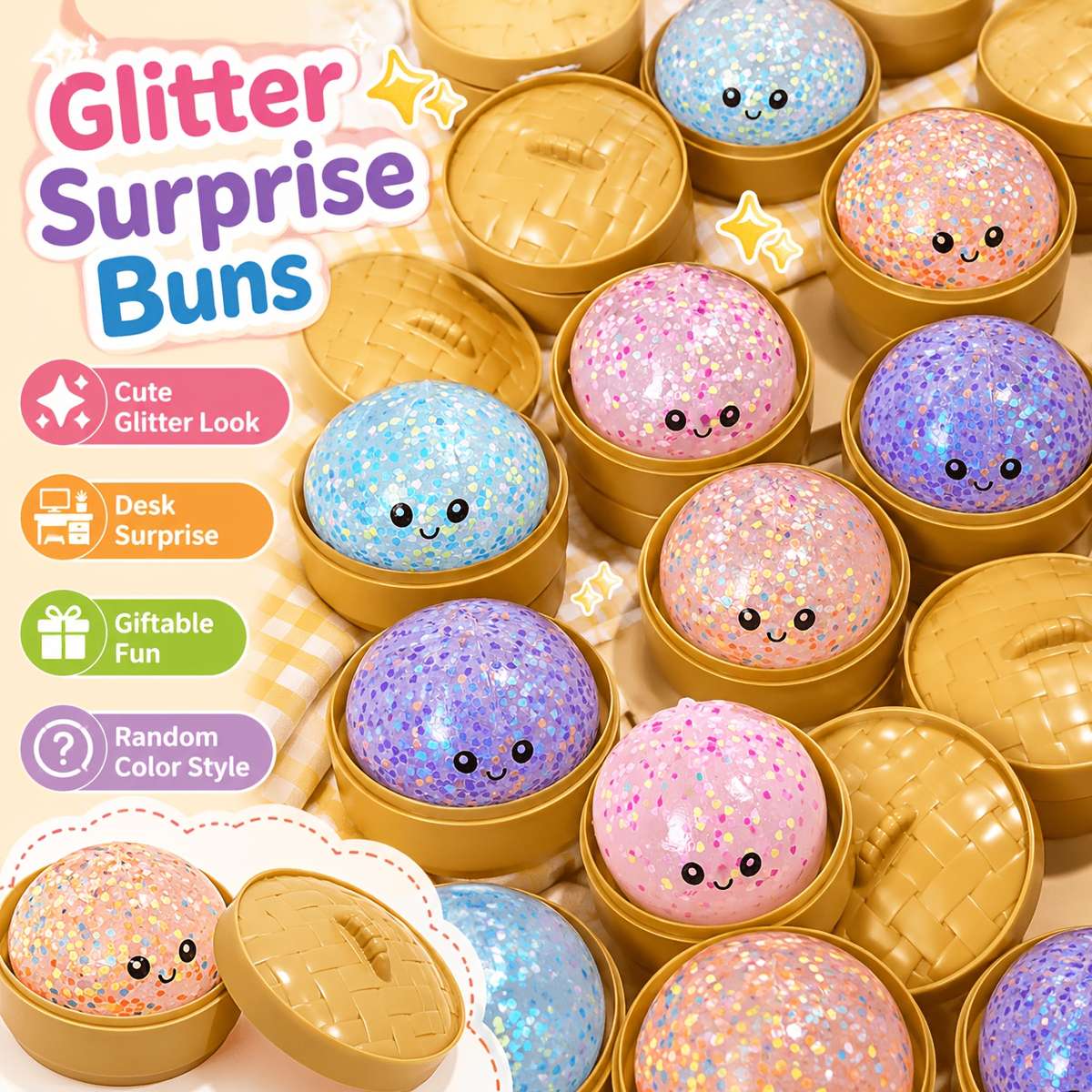 Squeezable Toys Style 2Pcssteamed Bun Steamer Basket Items Random Color Style