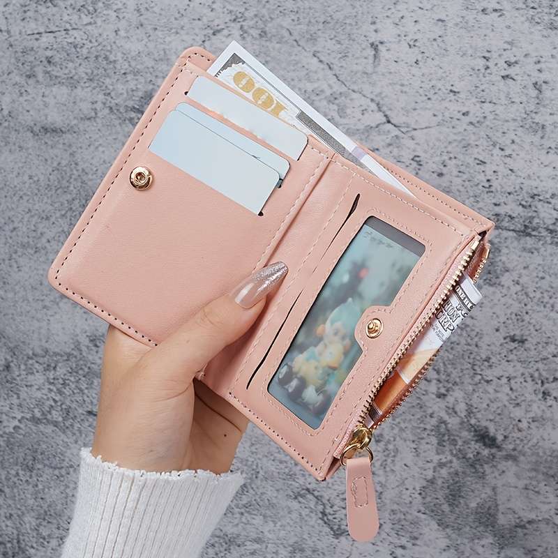Chic Retro Floral Womens Walletcompact Two-Fold Design With Multiple Card Slots Lightweigh