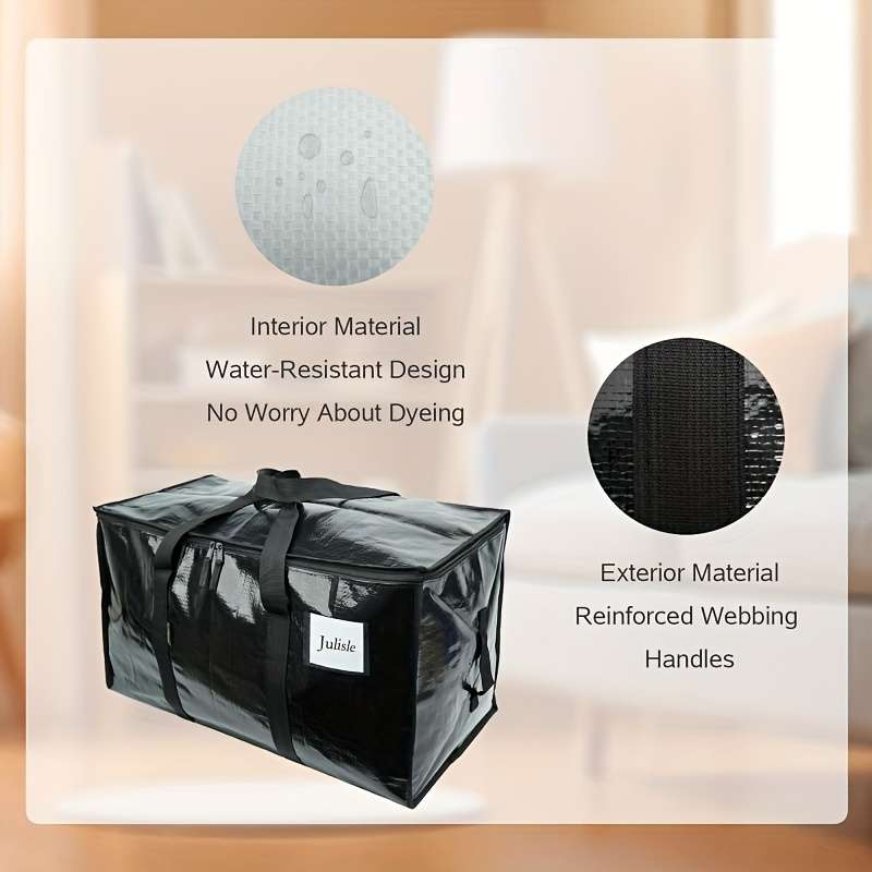 2 Pack Heavy Duty Moving Bags Storage Black 2P 90L