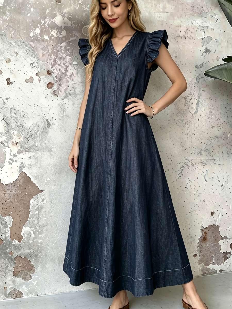 Women S Dress Color Deep Blue Size 5Xl
