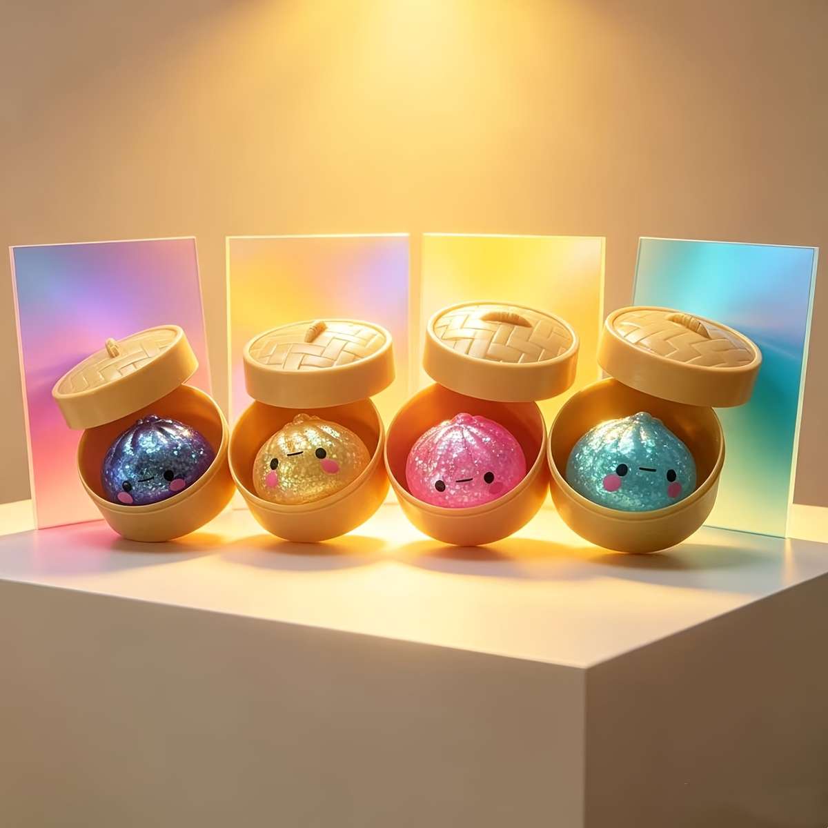 Squeezable Toys Style Shimmer Starry Steamed Bun Fidget Toy