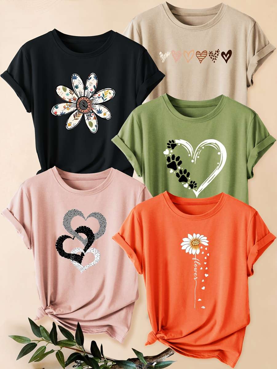 Womens T Shirt Color Orange Red White Black Light Pink Sizexl